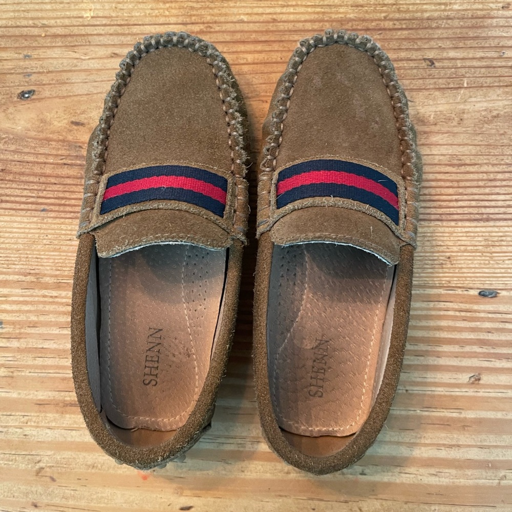 Kids suede driver style loafer; little kid 12